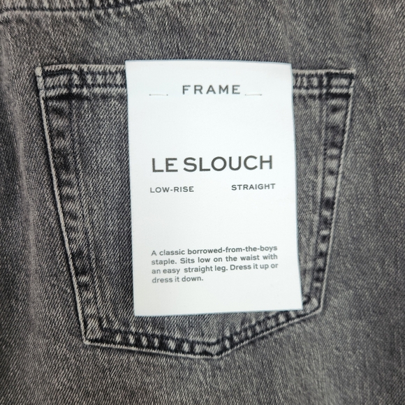 Frame Denim Le Slouch Low Rise Straight Leg Jeans Slouchy Washed Black Grey 31 - Picture 9 of 12